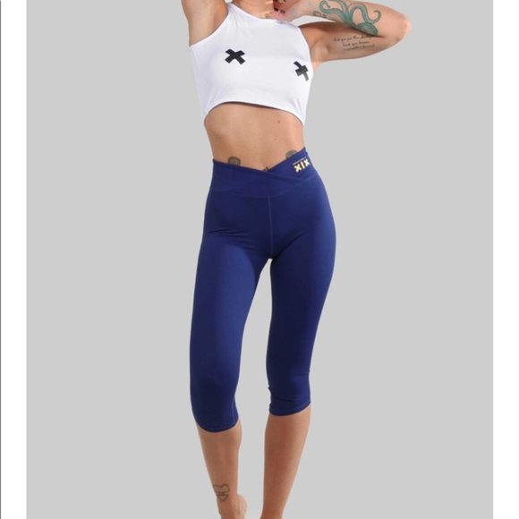 Creatures of XIX Pants - Creatures Of XIX Blue Crop Capri Leggings